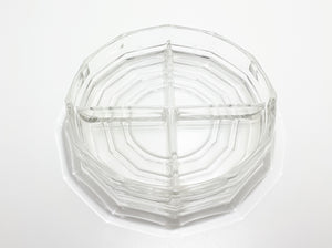 Vintage Clear Glass Four Division Snack Bowl
