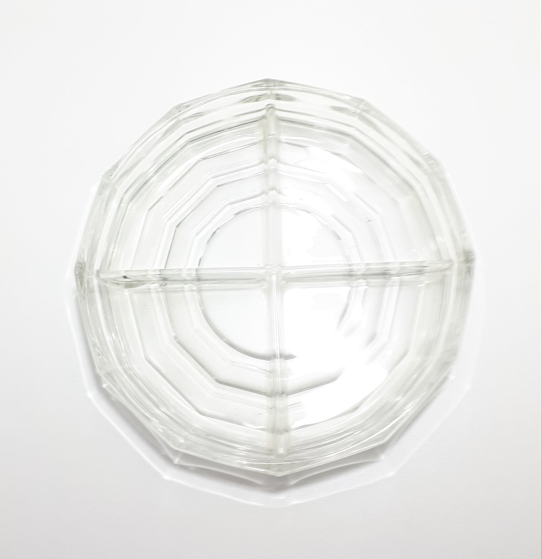 Vintage Clear Glass Four Division Snack Bowl