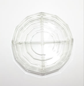 Vintage Clear Glass Four Division Snack Bowl