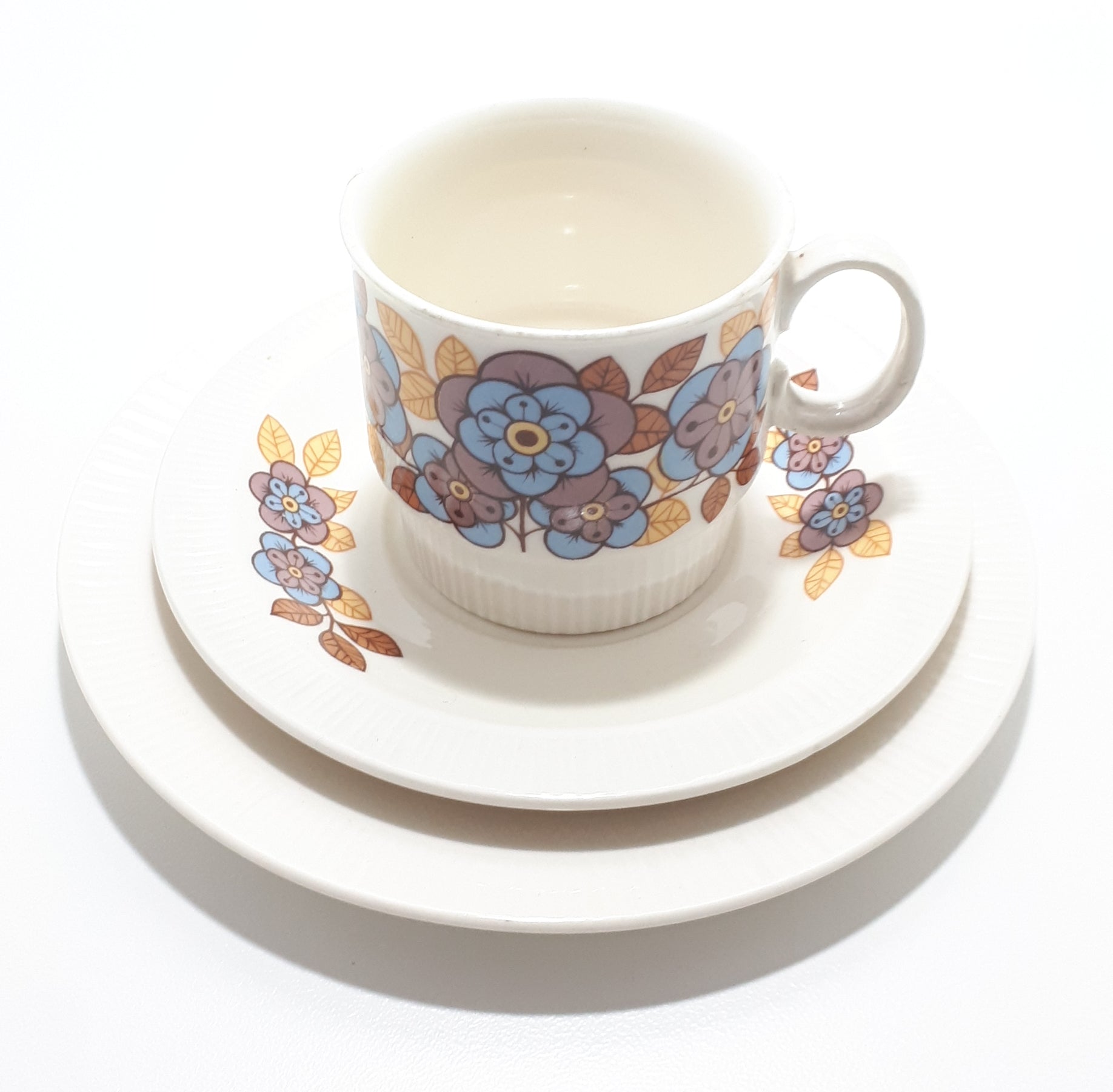 South-African Retro Continental China Tea/Coffee Trio – Cup, Saucer & Tea Plate