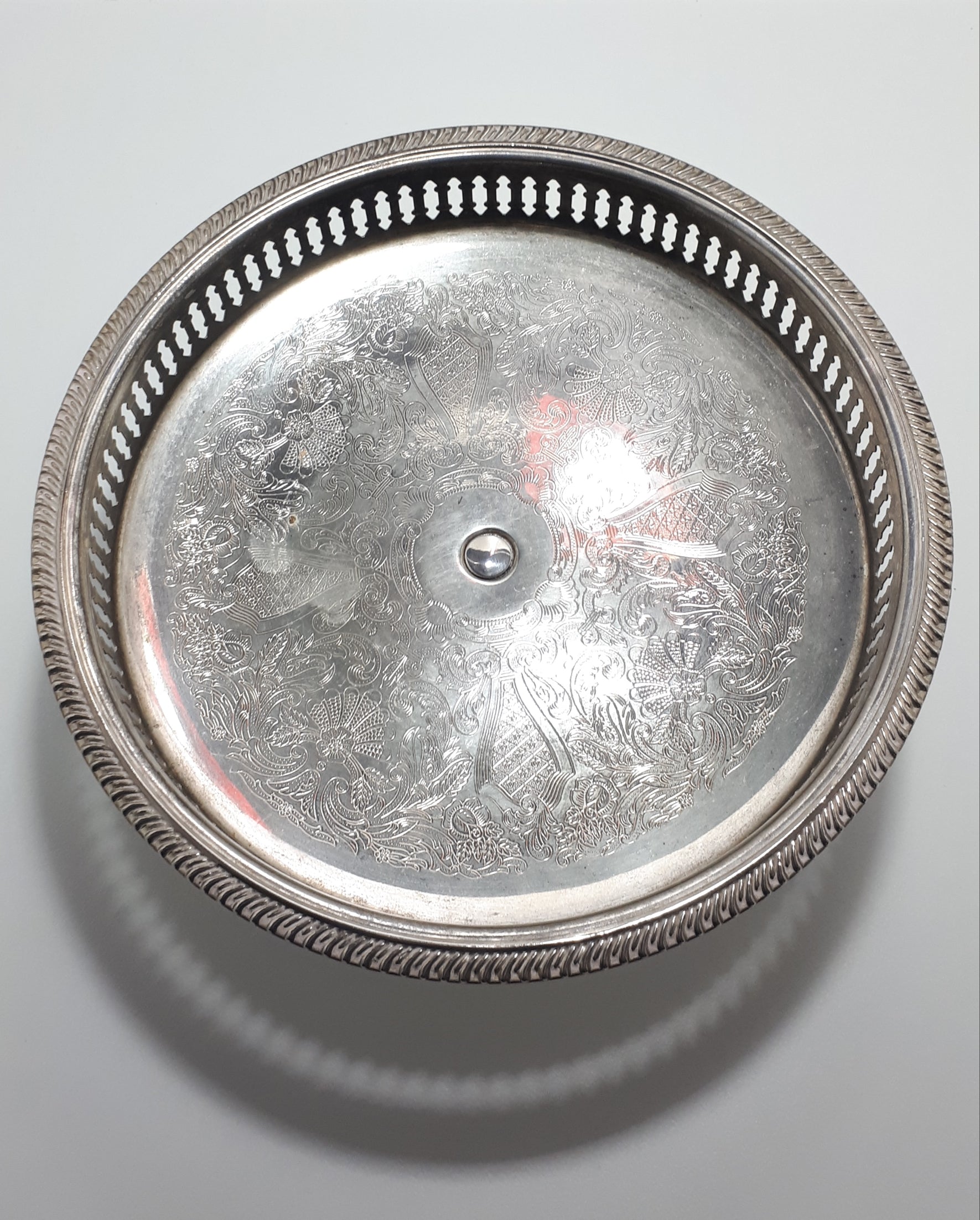 Vintage (Pre 1950’s) Pierced & Etched Silver Plated Tazza