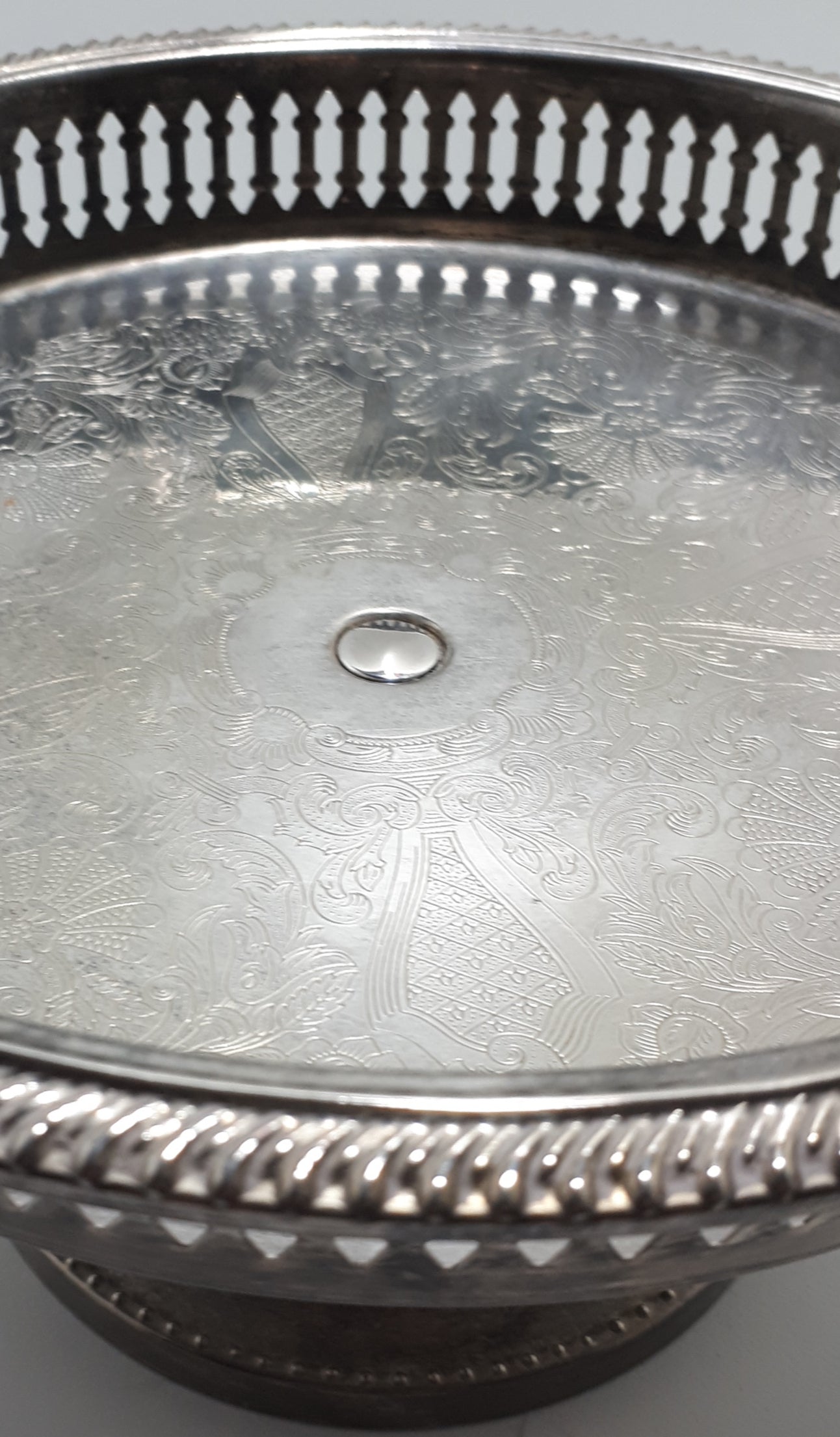 Vintage (Pre 1950’s) Pierced & Etched Silver Plated Tazza