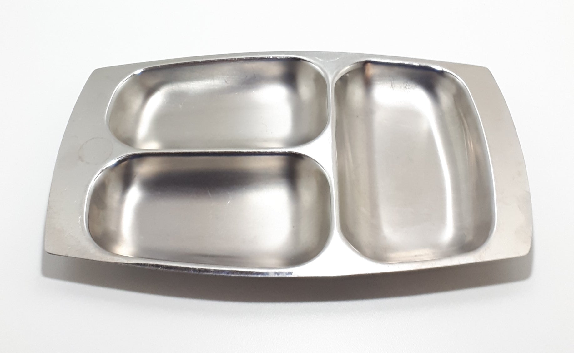 Vintage Stainless Steel Three-Division Tray