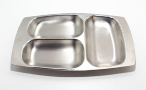 Vintage Stainless Steel Three-Division Tray