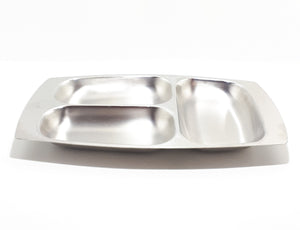Vintage Stainless Steel Three-Division Tray