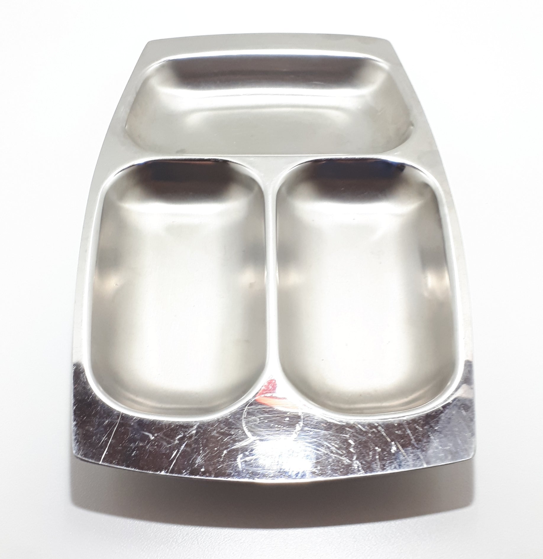 Vintage Stainless Steel Three-Division Tray