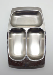 Vintage Stainless Steel Three-Division Tray