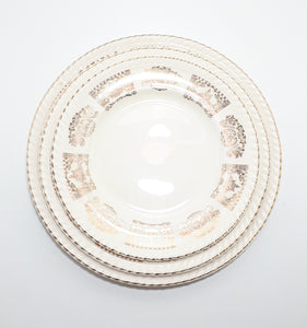 Antique 1913-1920’s Johnson Bros Porcelain Plate Set – Bread, Salad, Dinner – JB10 & JB13 Gold Pattern