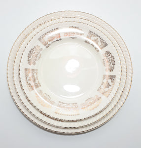 Antique 1913-1920’s Johnson Bros Porcelain Plate Set – Bread, Salad, Dinner – JB10 & JB13 Gold Pattern