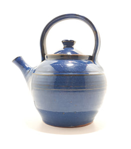 Vintage Studio Pottery Ceramic Cobalt Blue Glossy Glazed Tea Pot – Pristine Condition
