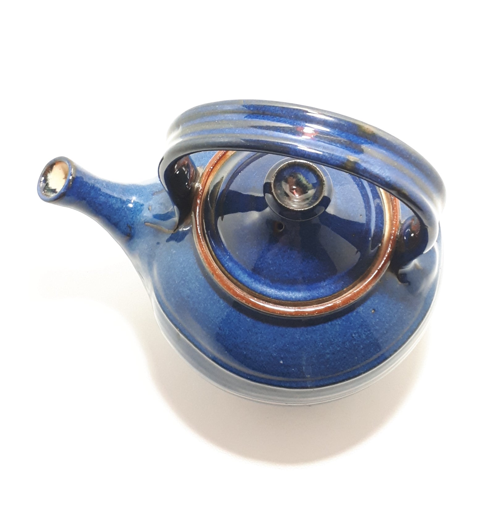 Vintage Studio Pottery Ceramic Cobalt Blue Glossy Glazed Tea Pot – Pristine Condition