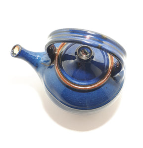 Vintage Studio Pottery Ceramic Cobalt Blue Glossy Glazed Tea Pot – Pristine Condition