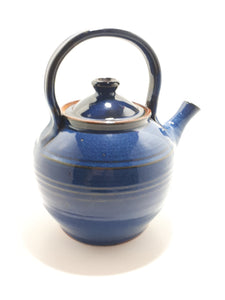 Vintage Studio Pottery Ceramic Cobalt Blue Glossy Glazed Tea Pot – Pristine Condition