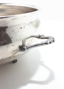 Antique (Early 1900’s) Paw Footed Silver Plated Emess Serving or Display Bowl With Handles