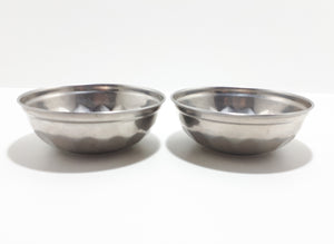 Pair Of Two Stainless Steel Food Prep / Spice Bowls