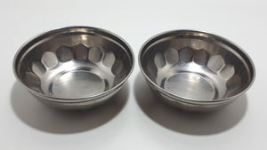 Pair Of Two Stainless Steel Food Prep / Spice Bowls