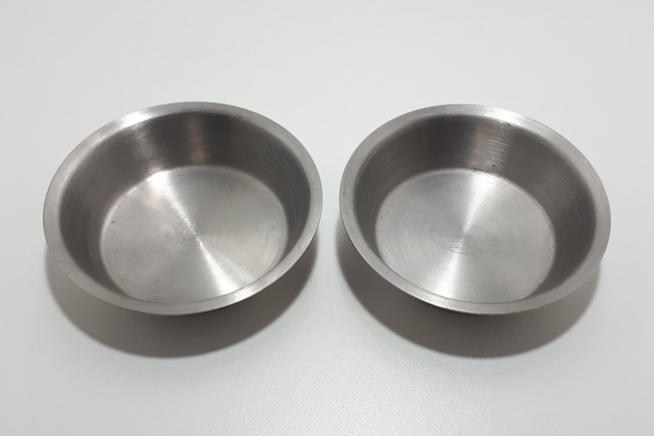 Pair Of Two Stainless Steel Food Prep / Spice Bowls