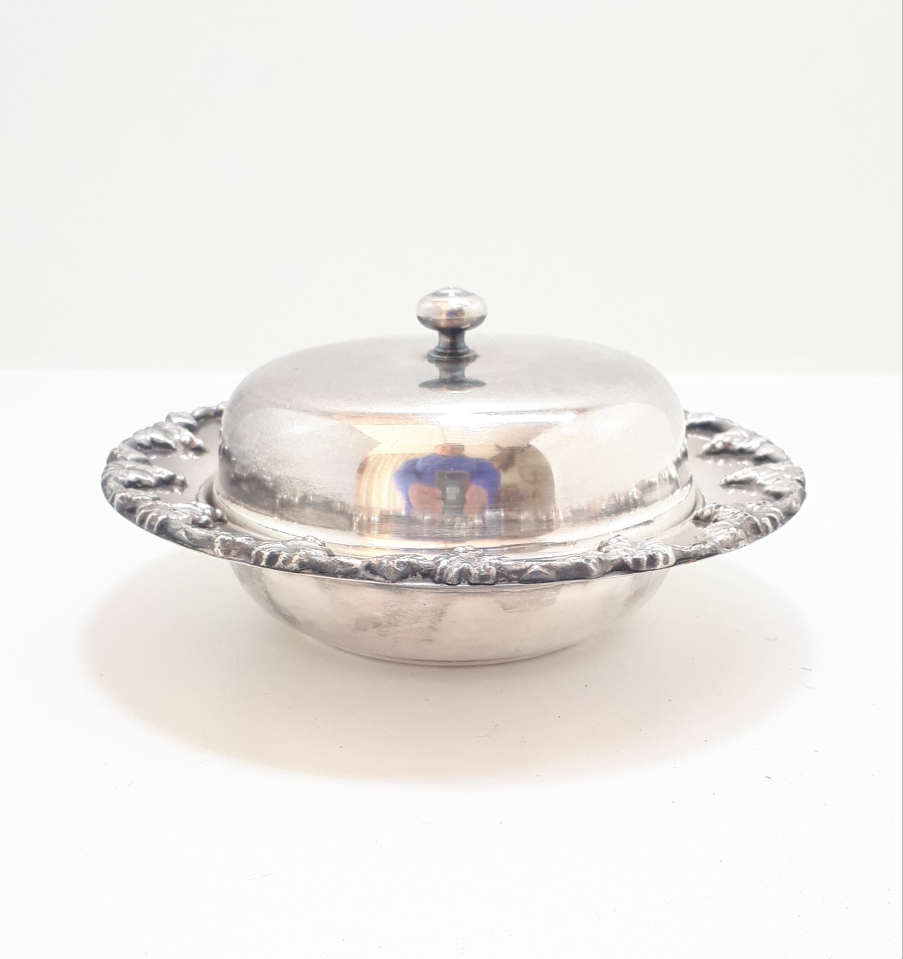 Solid & Heavy Seranco S P C Butter Dish With Glass Inner