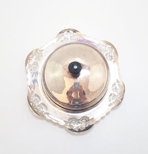Unity EPNS Butter Dish With Bakelite Finial & Frosted Glass Inner