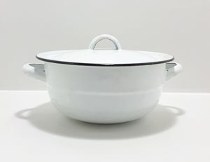 Enamel Lidded Vegetable Bowl