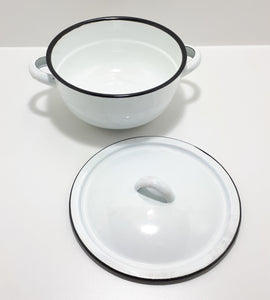 Enamel Lidded Vegetable Bowl