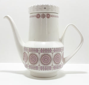 Very Rare Pink Retro Spanish Pontesa Castillian Pattern Coffee Set