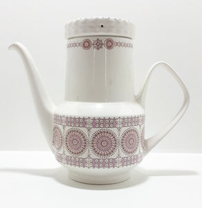 Very Rare Pink Retro Spanish Pontesa Castillian Pattern Coffee Set