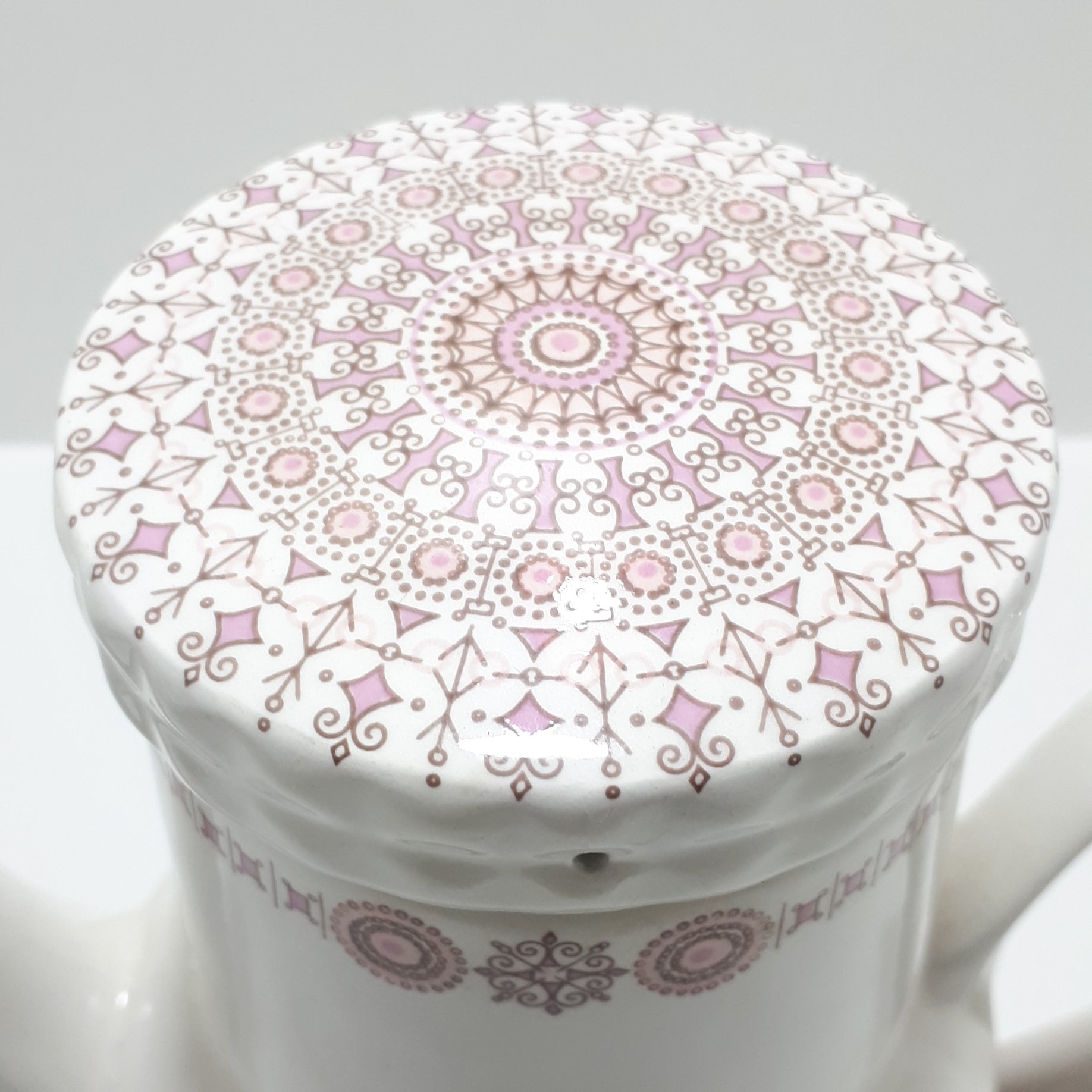Very Rare Pink Retro Spanish Pontesa Castillian Pattern Coffee Set