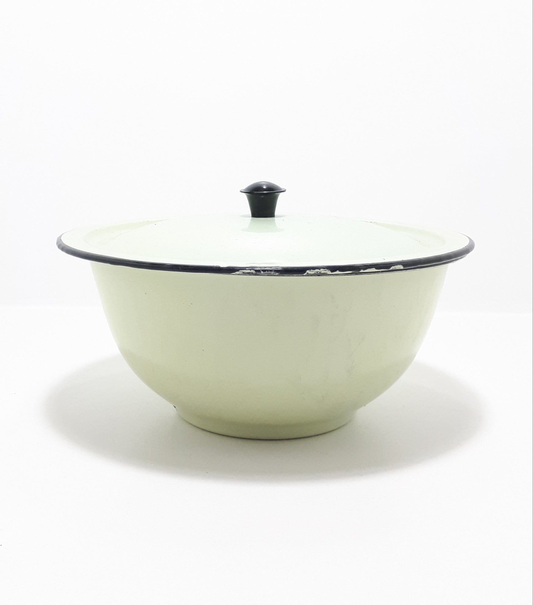 Enamel Footed & Lidded Bowl