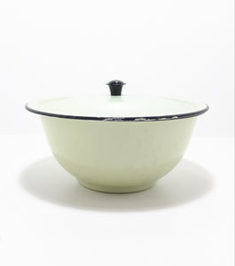 Enamel Footed & Lidded Bowl