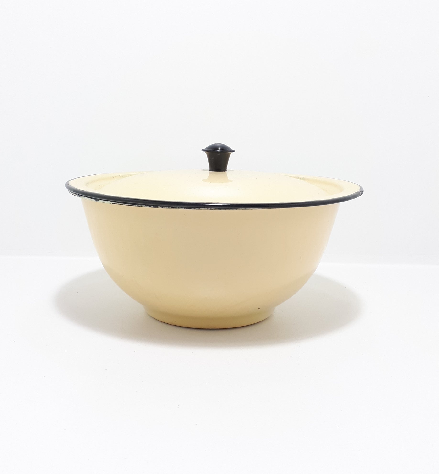 Enamel Footed & Lidded Bowl
