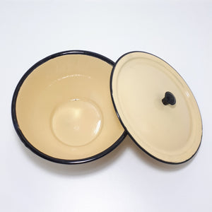 Enamel Footed & Lidded Bowl