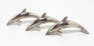 Set Of Eight Silver Plated Dolphin Name Place Holders