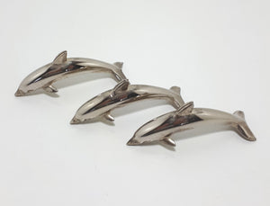 Set Of Eight Silver Plated Dolphin Name Place Holders