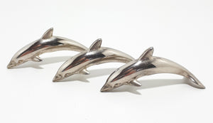 Set Of Eight Silver Plated Dolphin Name Place Holders