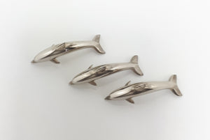 Set Of Eight Silver Plated Dolphin Name Place Holders