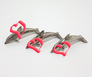 Set Of Three Silver Plated Dolphin Place Name Holders