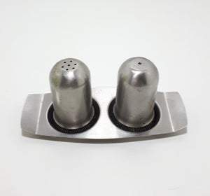 Vintage Stainless Steel Salt & Pepper Shaker With Tray