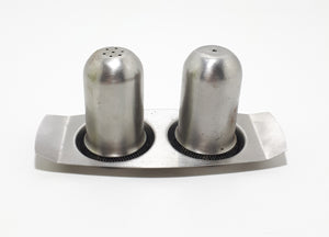 Vintage Stainless Steel Salt & Pepper Shaker With Tray