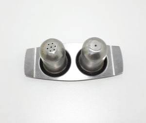 Vintage Stainless Steel Salt & Pepper Shaker With Tray