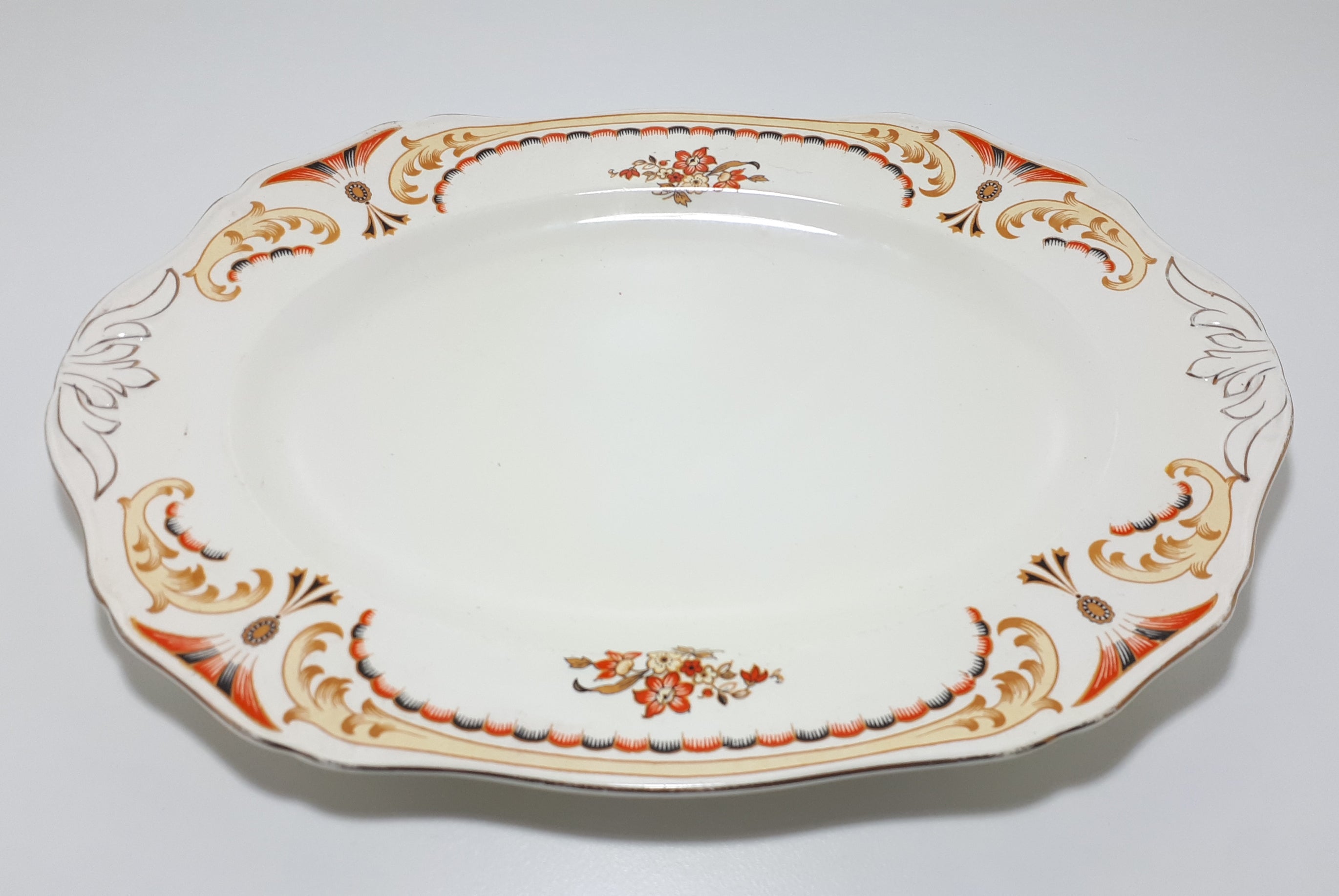 1930’s Rare Alfred Meakin, Tunstall, Fine Porcelain Serving Platter With Foyers Pattern