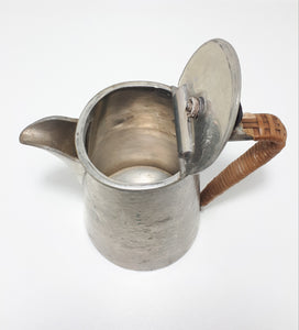 1926-1939 Vintage Craftsman (Viners of Sheffield) Hammered Metal Pewter Hot Water Pot