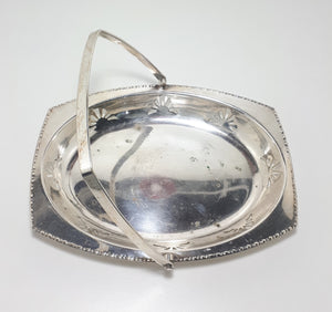 Silver Plated Swing Handled Vintage Presentation Basket