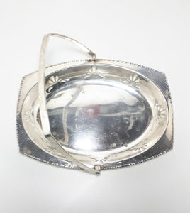 Silver Plated Swing Handled Vintage Presentation Basket