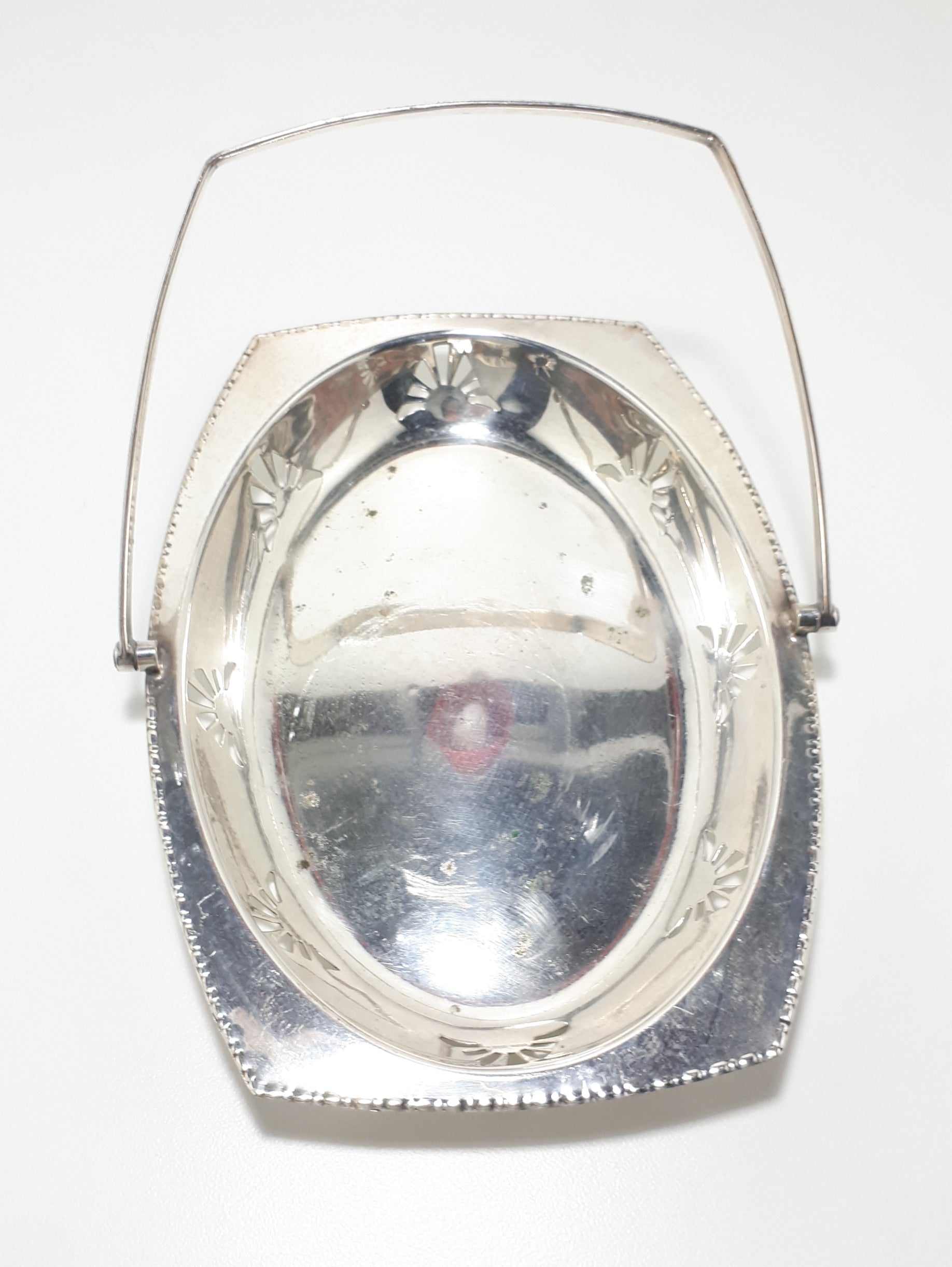 Silver Plated Swing Handled Vintage Presentation Basket