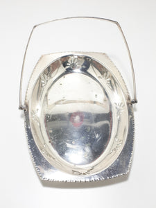 Silver Plated Swing Handled Vintage Presentation Basket