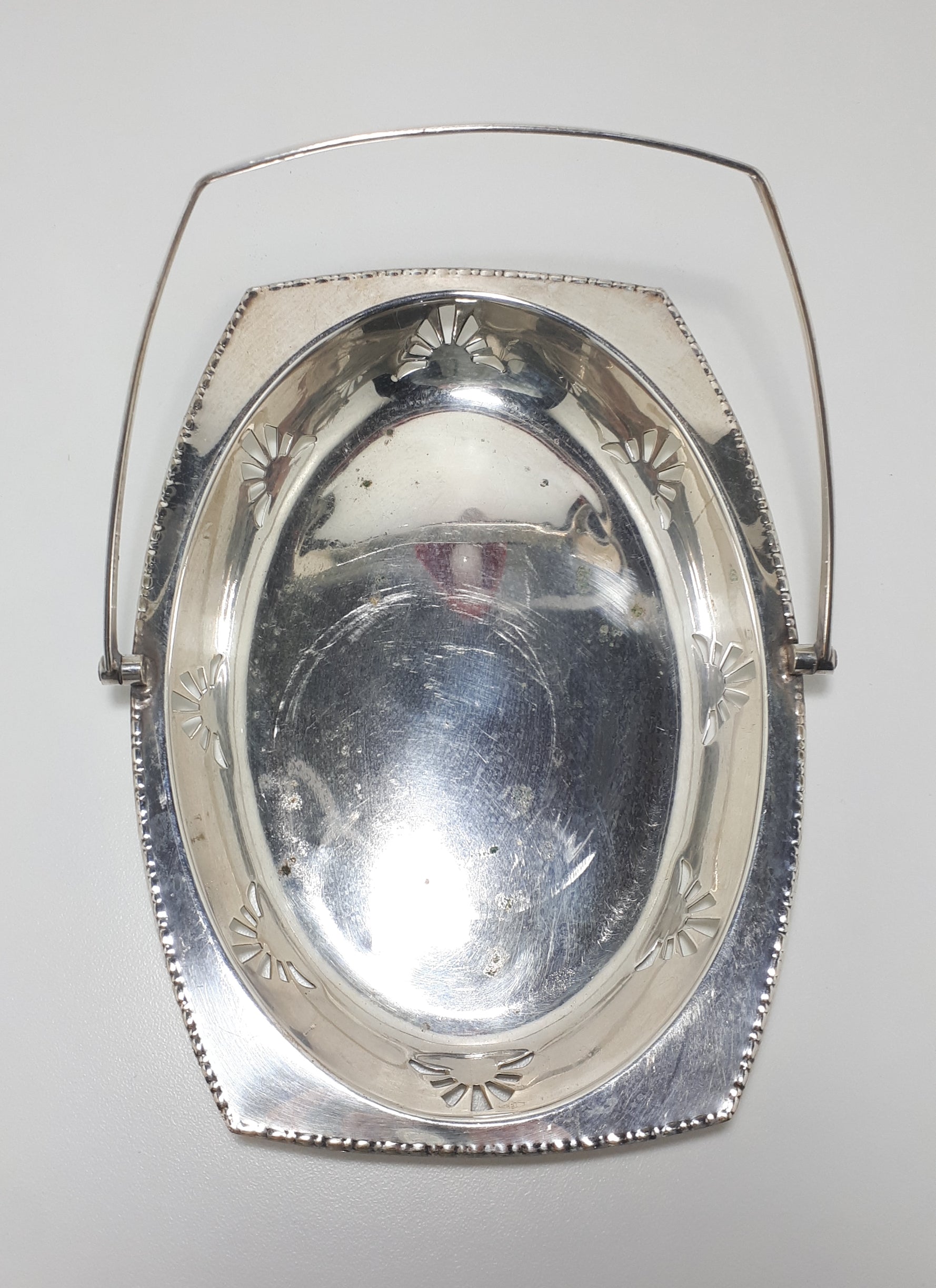 Silver Plated Swing Handled Vintage Presentation Basket