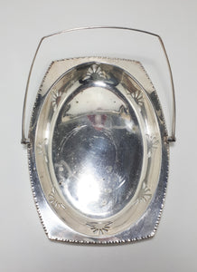 Silver Plated Swing Handled Vintage Presentation Basket