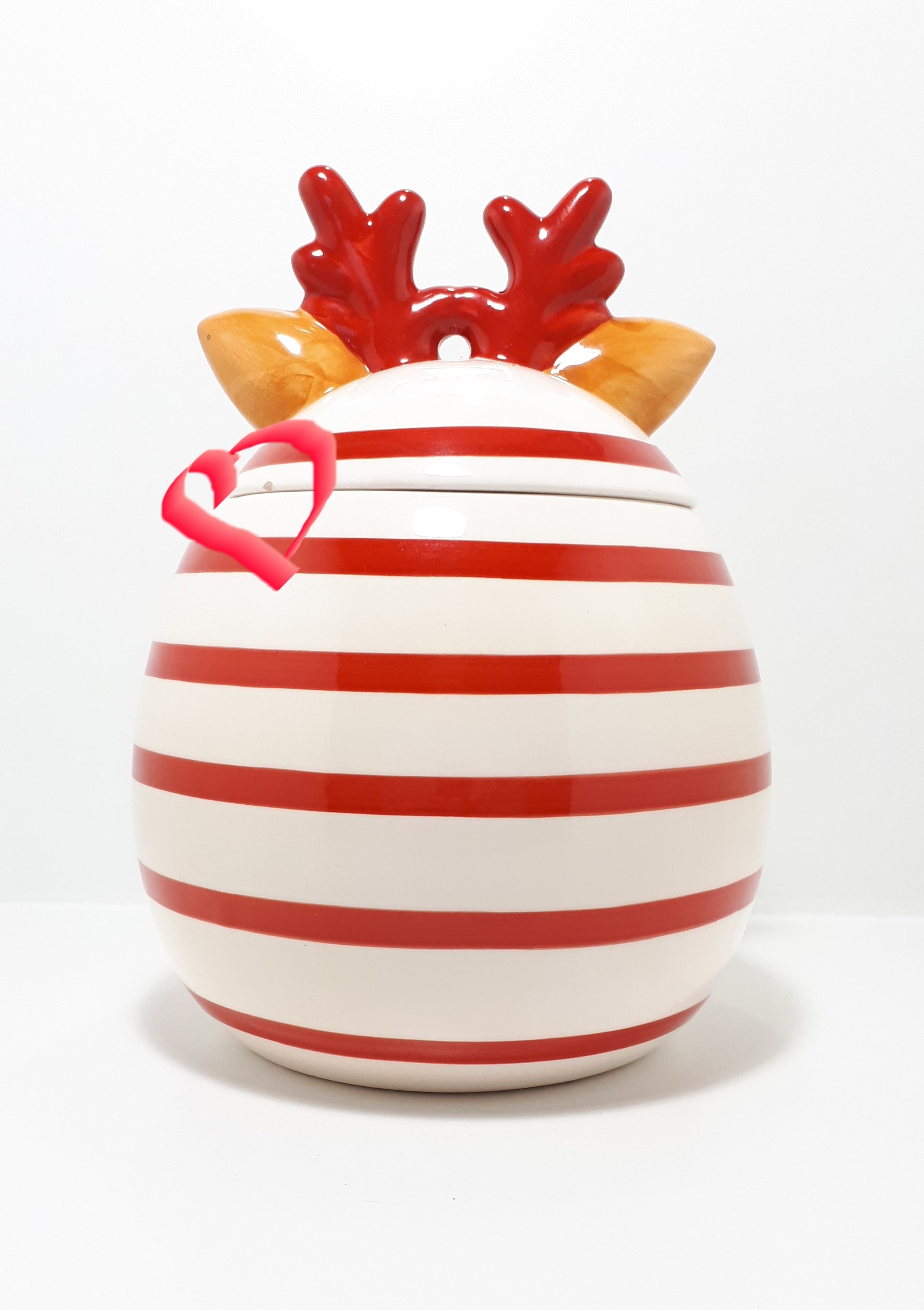 2014 Woolworths Christmas Stoneware Biscuit Barrel – Rudolph The Red Nosed Reindeer