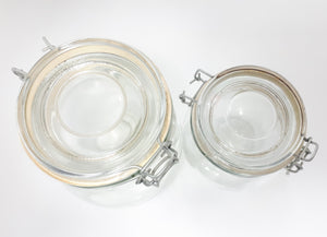 Set of 2 Glass Storage Jars With Wire Clips – Medium and Large